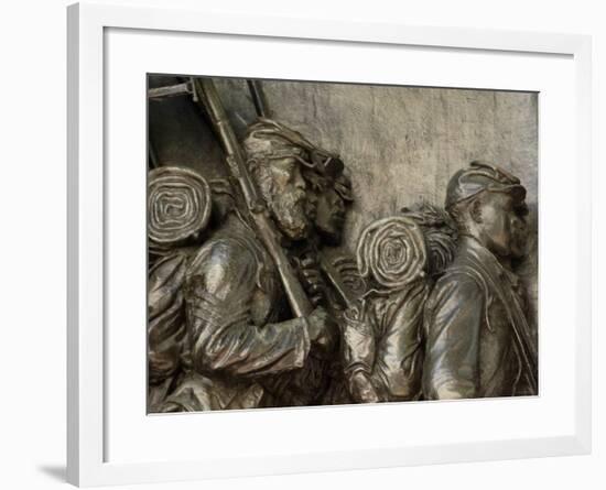 Black Soldiers of the 54th Massachusetts Regiment, Memorial in Boston, Massachusetts-null-Framed Photographic Print