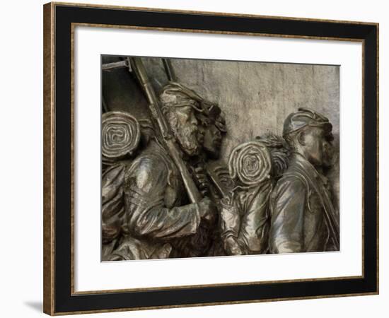 Black Soldiers of the 54th Massachusetts Regiment, Memorial in Boston, Massachusetts-null-Framed Photographic Print