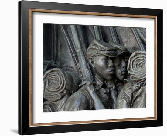 Black Soldiers of the 54th Massachusetts Regiment, Memorial in Boston, Massachusetts-null-Framed Photographic Print