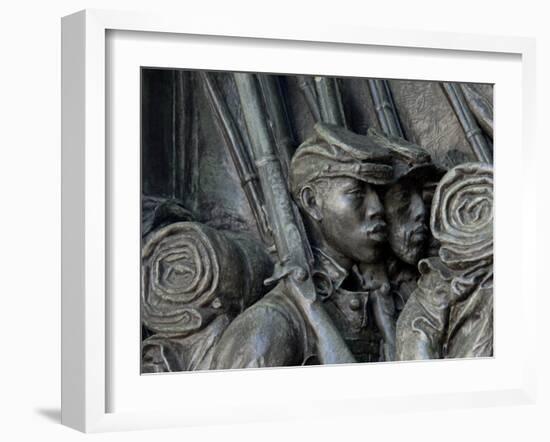 Black Soldiers of the 54th Massachusetts Regiment, Memorial in Boston, Massachusetts-null-Framed Photographic Print