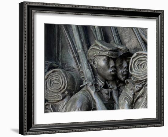 Black Soldiers of the 54th Massachusetts Regiment, Memorial in Boston, Massachusetts-null-Framed Photographic Print