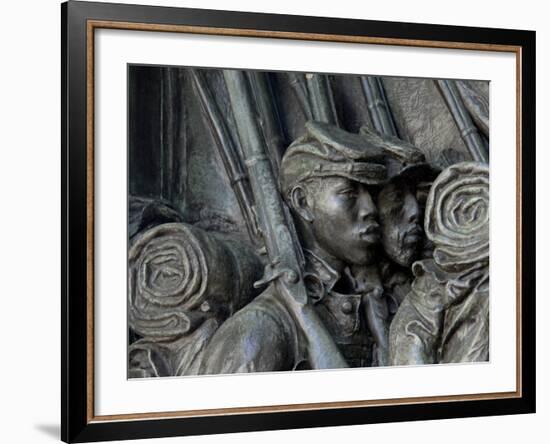 Black Soldiers of the 54th Massachusetts Regiment, Memorial in Boston, Massachusetts-null-Framed Photographic Print