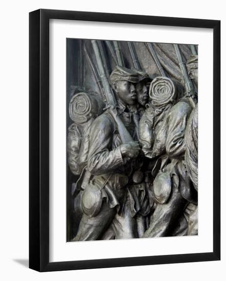 Black Soldiers of the 54Th Massachusetts Regiment, Memorial in Boston, Massachusetts-null-Framed Photographic Print