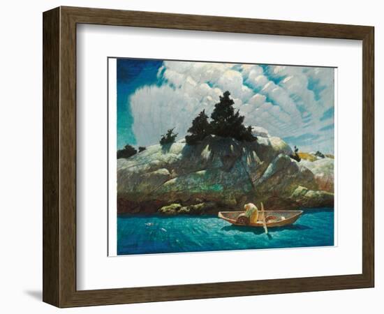 Black Spruce Ledge (Lobstering off Black Spruce Ledge), 1939 (Tempera on Panel)-Newell Convers Wyeth-Framed Giclee Print