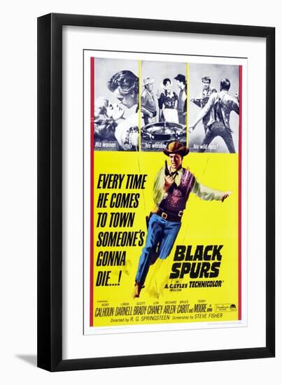 Black Spurs, Rory Calhoun, (Center), 1965-null-Framed Art Print