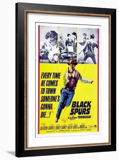Black Spurs, Rory Calhoun, (Center), 1965-null-Framed Art Print