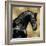 Black Stallion on Gold-Martin Rose-Framed Art Print