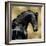 Black Stallion on Gold-Martin Rose-Framed Art Print