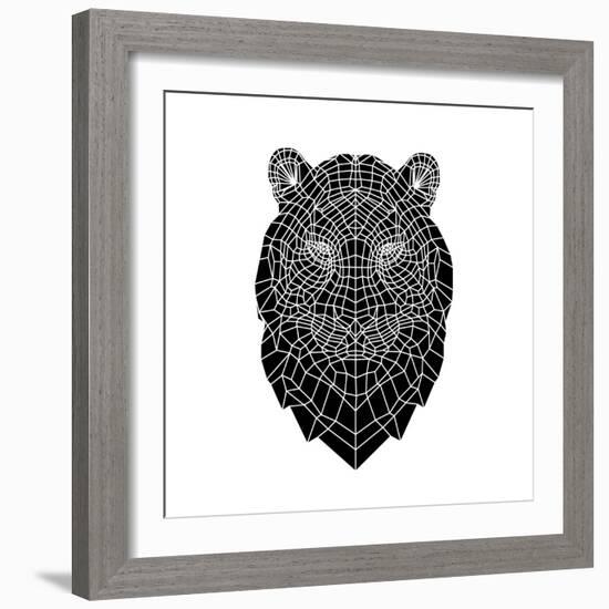 Black Tiger Head-NaxArt-Framed Art Print