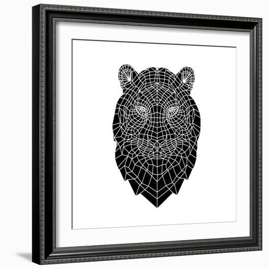 Black Tiger Head-NaxArt-Framed Art Print