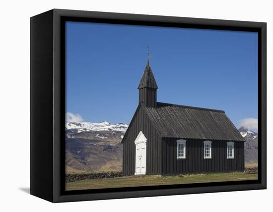 Black Timber Church at Budir, Snaefellsnes Peninsula, North West Area, Iceland, Polar Regions-Neale Clarke-Framed Premier Image Canvas