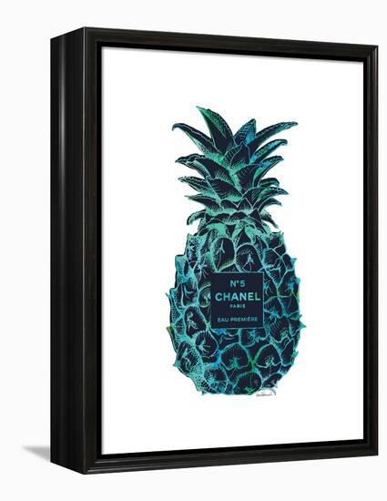 Black Tropical Pineapple-Amanda Greenwood-Framed Stretched Canvas