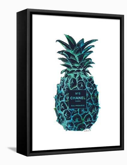 Black Tropical Pineapple-Amanda Greenwood-Framed Stretched Canvas