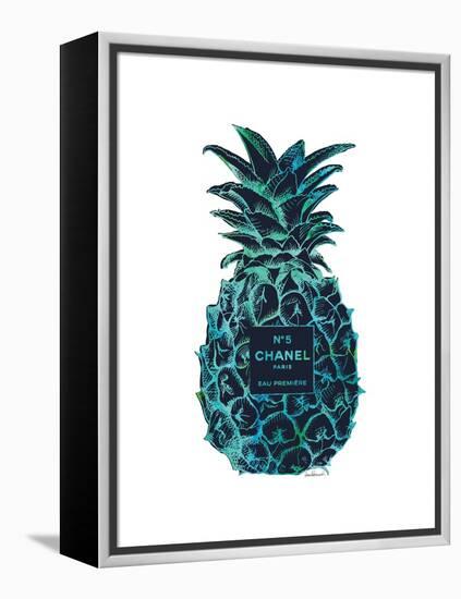 Black Tropical Pineapple-Amanda Greenwood-Framed Stretched Canvas