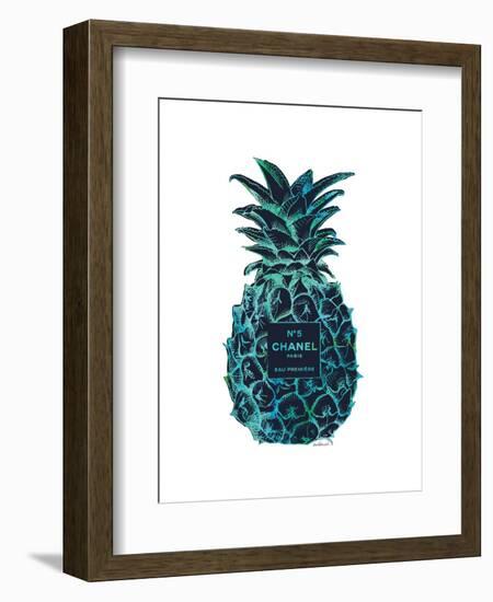 Black Tropical Pineapple-Amanda Greenwood-Framed Art Print