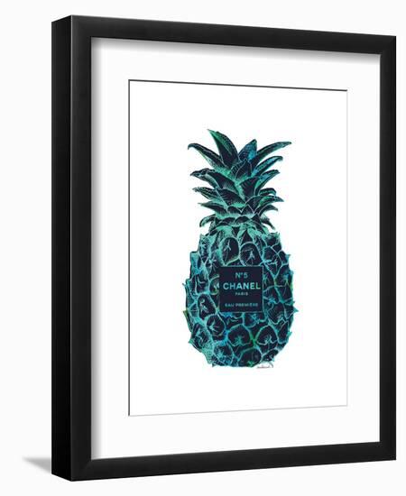 Black Tropical Pineapple-Amanda Greenwood-Framed Art Print