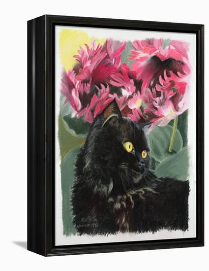 Black Tulips-Anne Robinson-Framed Premier Image Canvas