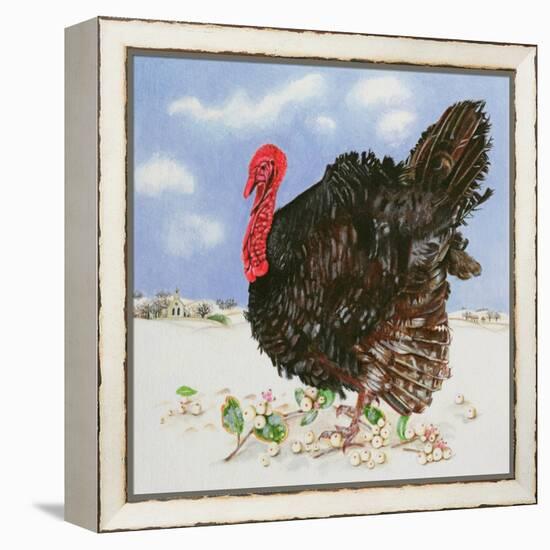 Black Turkey with Snow Berries, 1996-E.B. Watts-Framed Premier Image Canvas