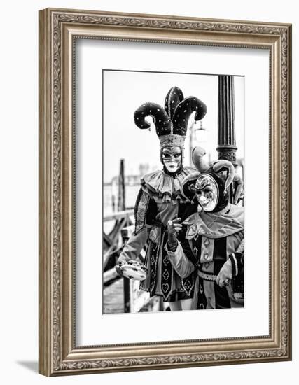 Black Venice - Venetian Harlequins-Philippe HUGONNARD-Framed Photographic Print