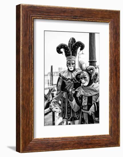 Black Venice - Venetian Harlequins-Philippe HUGONNARD-Framed Photographic Print