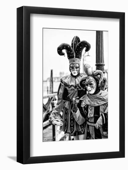 Black Venice - Venetian Harlequins-Philippe HUGONNARD-Framed Photographic Print