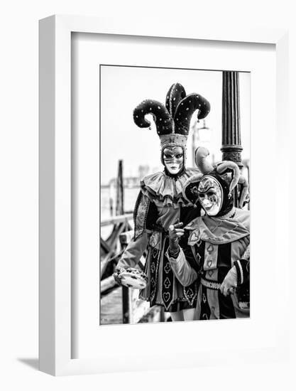 Black Venice - Venetian Harlequins-Philippe HUGONNARD-Framed Photographic Print