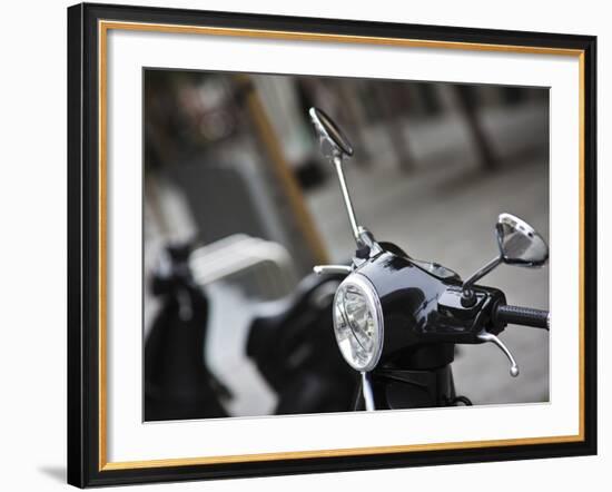 Black Vespa, Madrid, Spain-Walter Bibikow-Framed Photographic Print