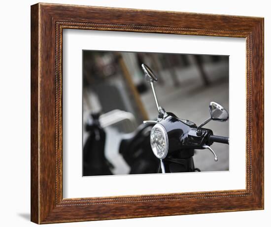 Black Vespa, Madrid, Spain-Walter Bibikow-Framed Photographic Print