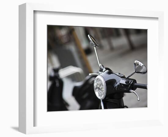 Black Vespa, Madrid, Spain-Walter Bibikow-Framed Photographic Print