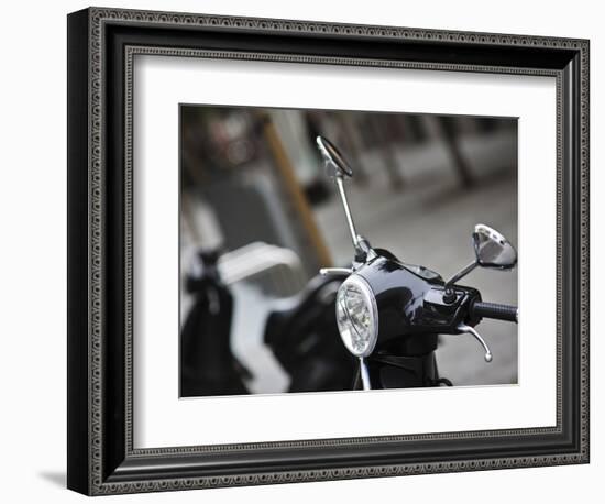 Black Vespa, Madrid, Spain-Walter Bibikow-Framed Photographic Print