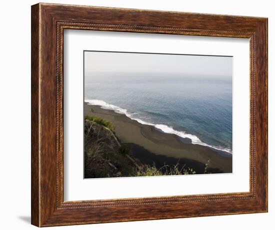 Black Volcanic Sand Beach at Sao Filipe, Fogo (Fire), Cape Verde Islands, Atlantic Ocean, Africa-Robert Harding-Framed Photographic Print