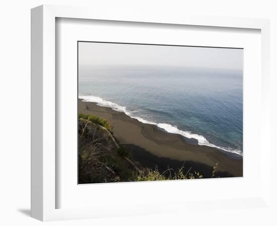 Black Volcanic Sand Beach at Sao Filipe, Fogo (Fire), Cape Verde Islands, Atlantic Ocean, Africa-Robert Harding-Framed Photographic Print