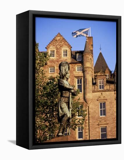 Black Watch Memorial and Scottish Flag, Edinburgh, Scotland, United Kingdom-Neale Clarke-Framed Premier Image Canvas