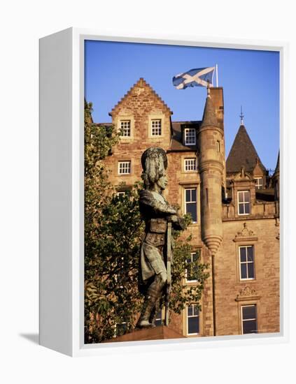 Black Watch Memorial and Scottish Flag, Edinburgh, Scotland, United Kingdom-Neale Clarke-Framed Premier Image Canvas