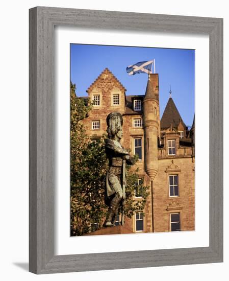 Black Watch Memorial and Scottish Flag, Edinburgh, Scotland, United Kingdom-Neale Clarke-Framed Photographic Print