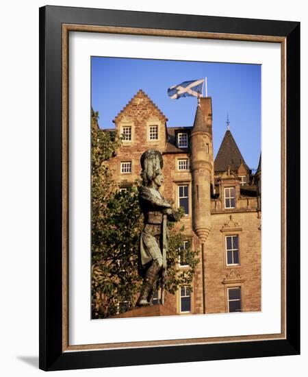 Black Watch Memorial and Scottish Flag, Edinburgh, Scotland, United Kingdom-Neale Clarke-Framed Photographic Print