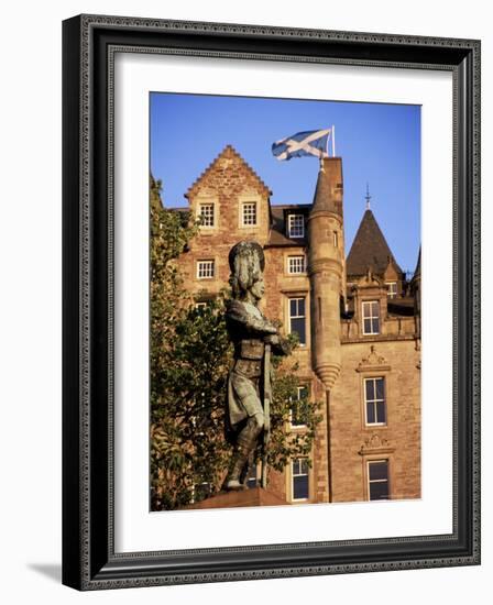 Black Watch Memorial and Scottish Flag, Edinburgh, Scotland, United Kingdom-Neale Clarke-Framed Photographic Print