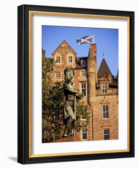 Black Watch Memorial and Scottish Flag, Edinburgh, Scotland, United Kingdom-Neale Clarke-Framed Photographic Print