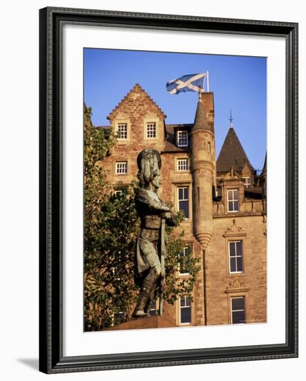 Black Watch Memorial and Scottish Flag, Edinburgh, Scotland, United Kingdom-Neale Clarke-Framed Photographic Print