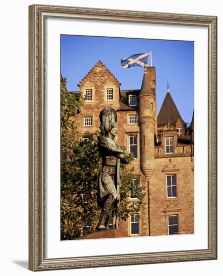 Black Watch Memorial and Scottish Flag, Edinburgh, Scotland, United Kingdom-Neale Clarke-Framed Photographic Print