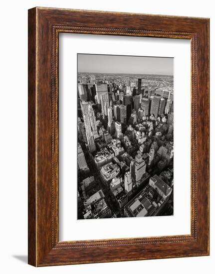 Black & White Aerial View of Nyc. Vertical New York.-Francois Roux-Framed Photographic Print