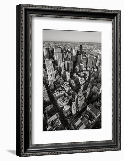 Black & White Aerial View of Nyc. Vertical New York.-Francois Roux-Framed Photographic Print