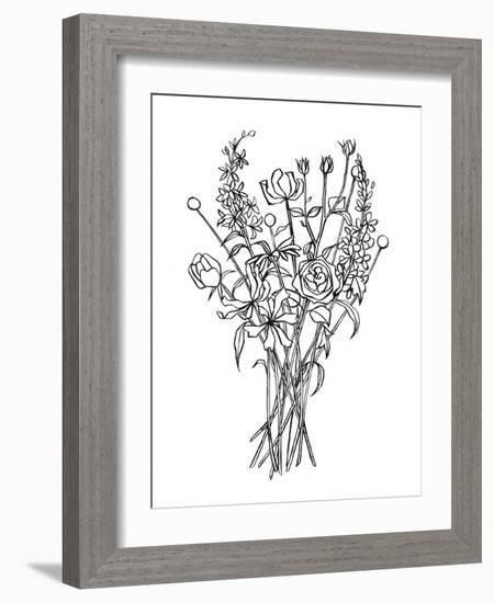 Black & White Bouquet III-Emma Scarvey-Framed Art Print