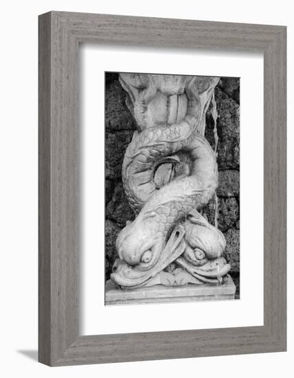 Black & White Fountain Detail I-Laura DeNardo-Framed Photographic Print