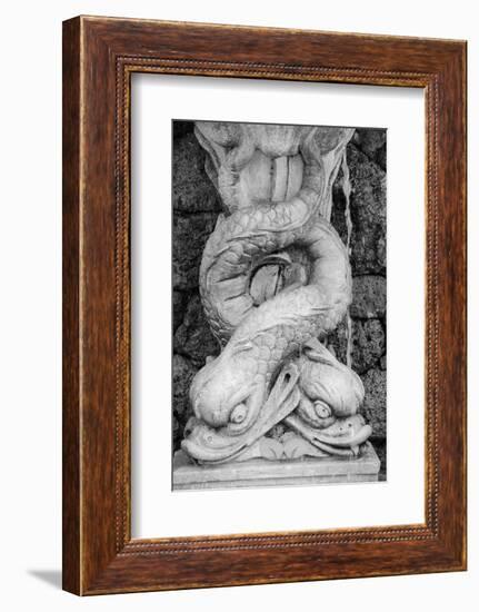 Black & White Fountain Detail I-Laura DeNardo-Framed Photographic Print