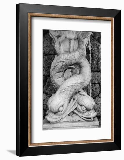 Black & White Fountain Detail I-Laura DeNardo-Framed Photographic Print