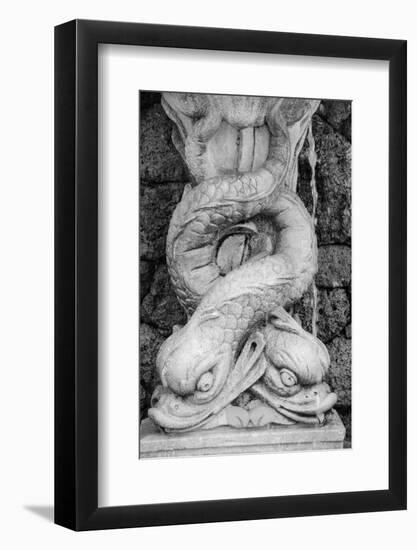 Black & White Fountain Detail I-Laura DeNardo-Framed Photographic Print