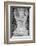 Black & White Fountain Detail III-Laura DeNardo-Framed Photographic Print