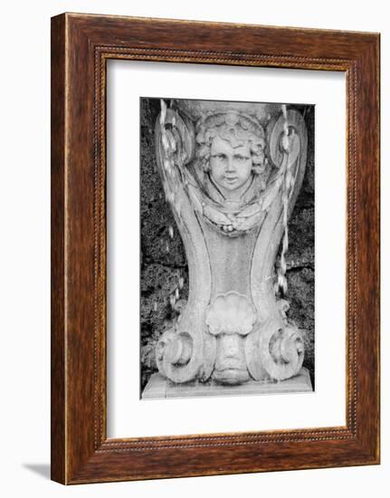 Black & White Fountain Detail III-Laura DeNardo-Framed Photographic Print