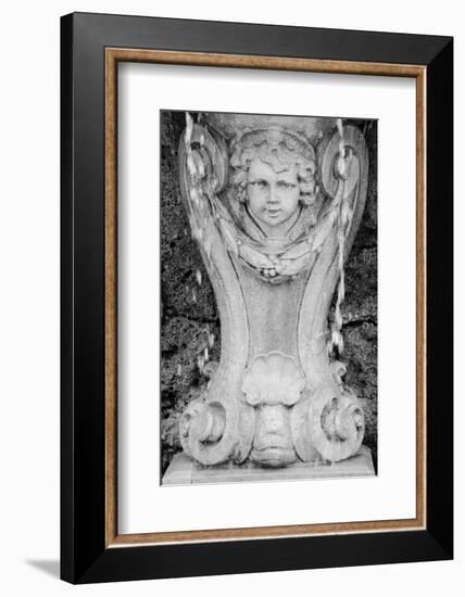 Black & White Fountain Detail III-Laura DeNardo-Framed Photographic Print